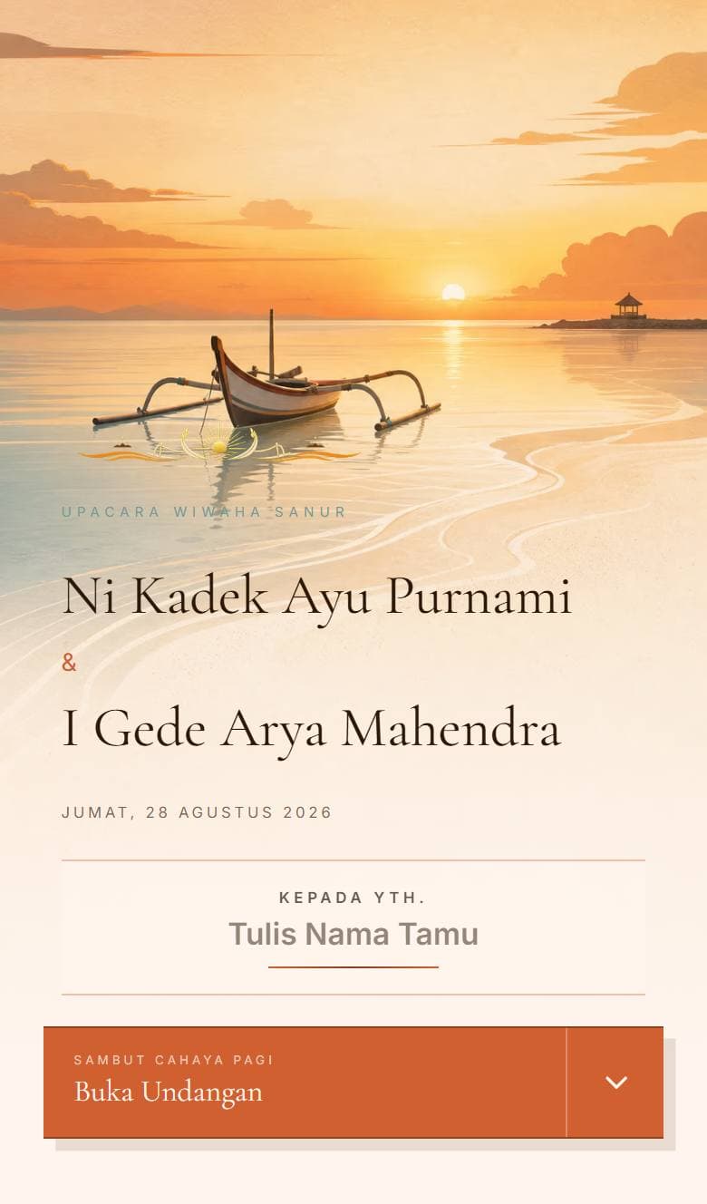 Tampilan template Bali Sanur Sunrise