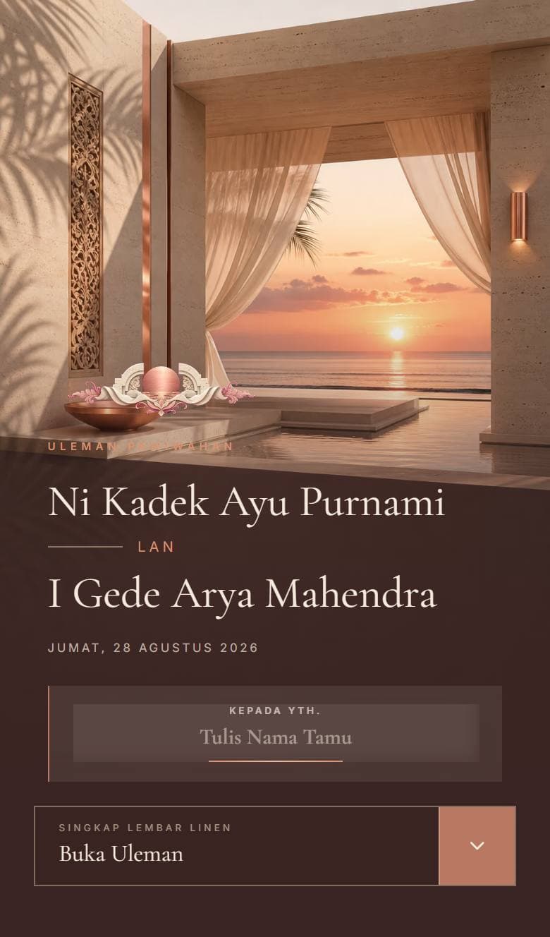 Tampilan template Bali Seminyak Luxe
