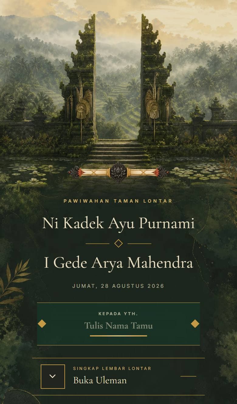 Tampilan template Bali Ubud Sacred