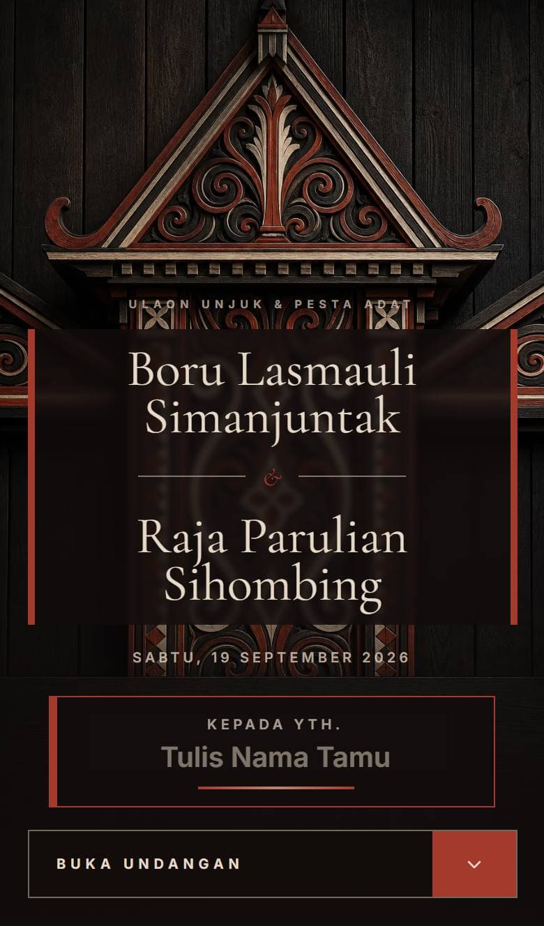 Tampilan template Batak Gorga