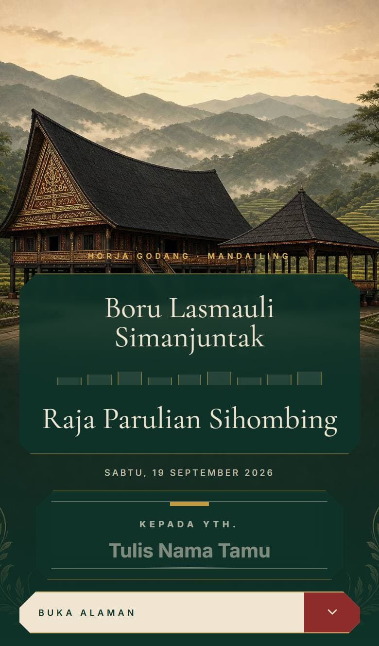 Tampilan template Batak Mandailing