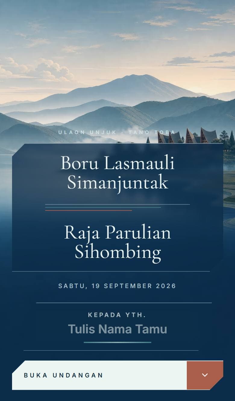 Tampilan template Batak Toba