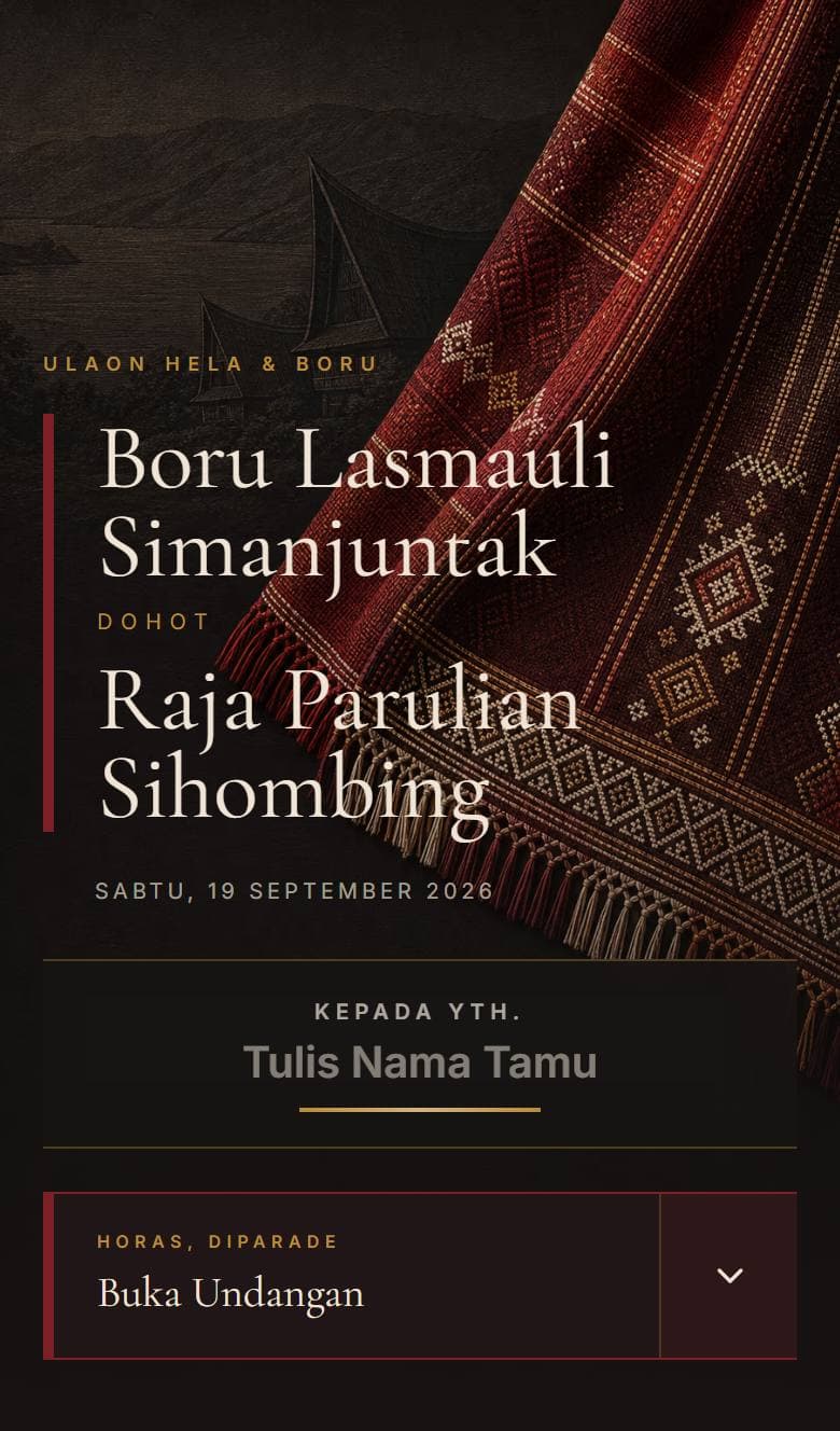 Tampilan template Batak Ulos