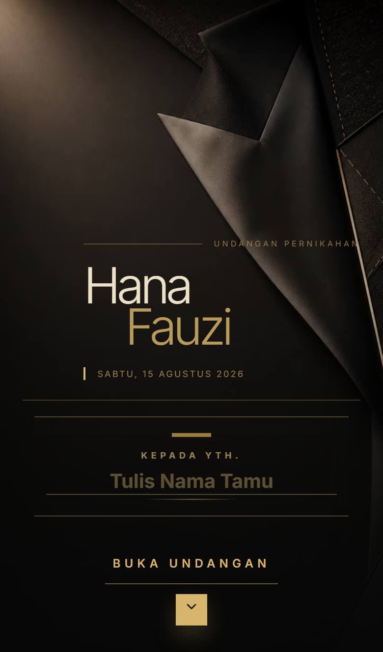 Tampilan template Black Tie