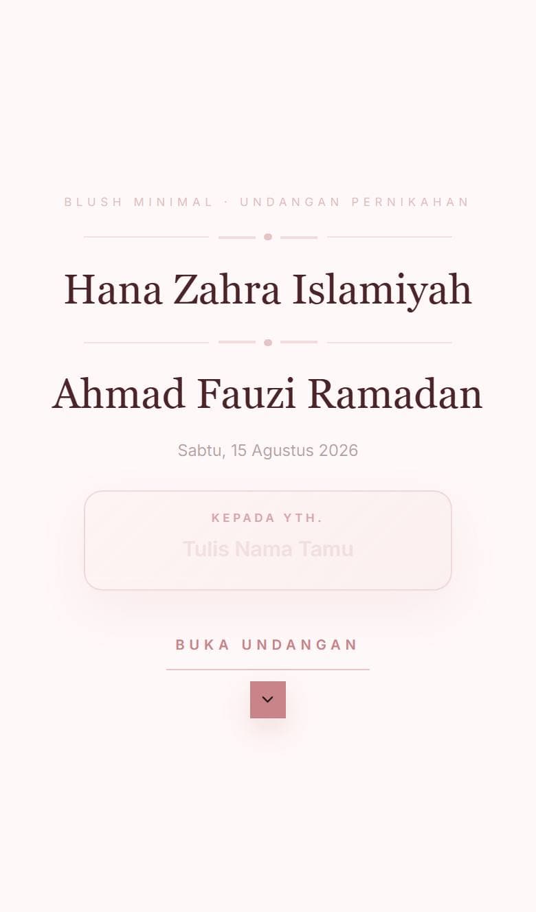 Tampilan template Blush Minimal