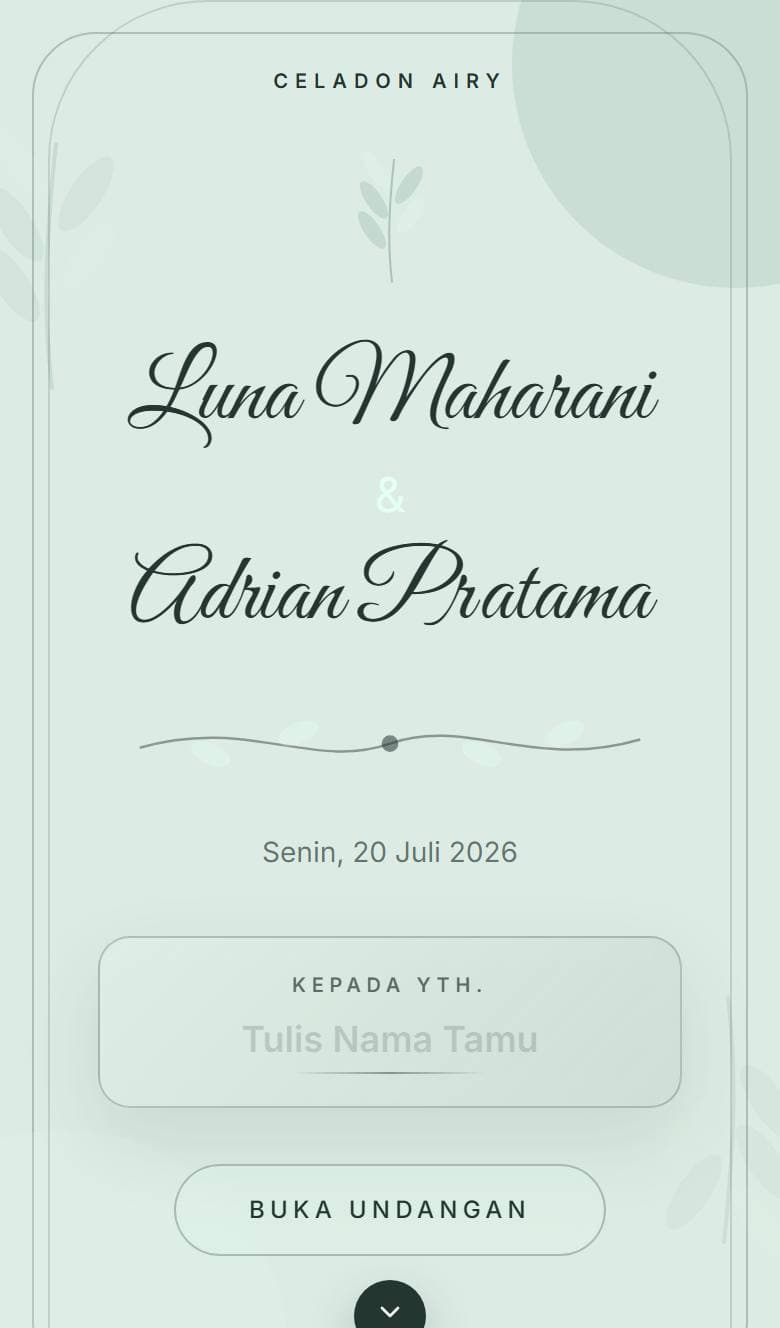 Tampilan template Botanical Celadon