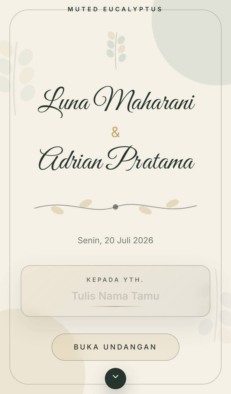 Tampilan template Botanical Eucalyptus
