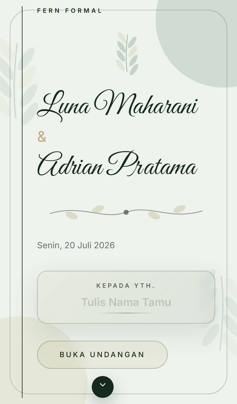 Tampilan template Botanical Fern