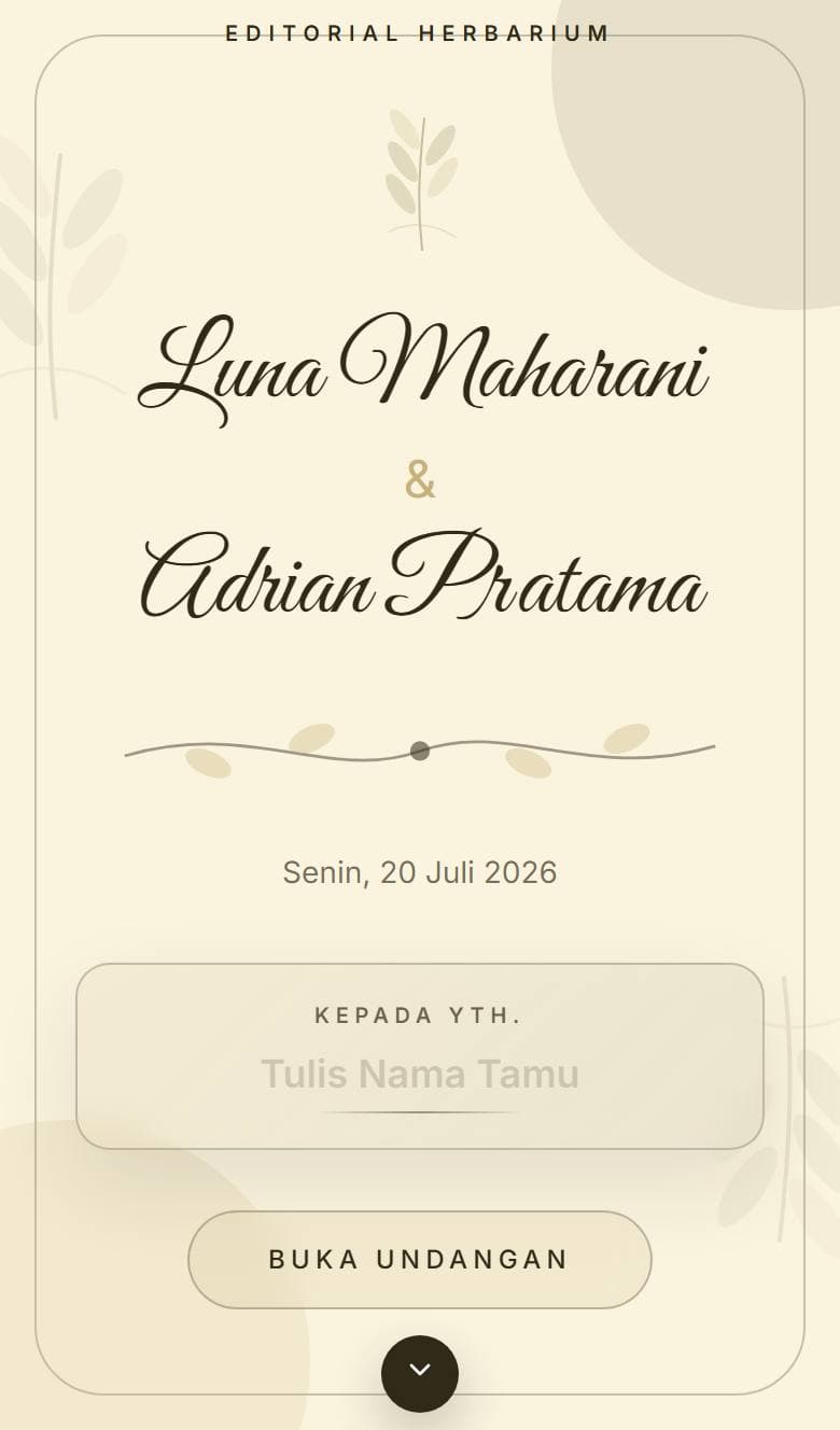 Tampilan template Botanical Herbarium