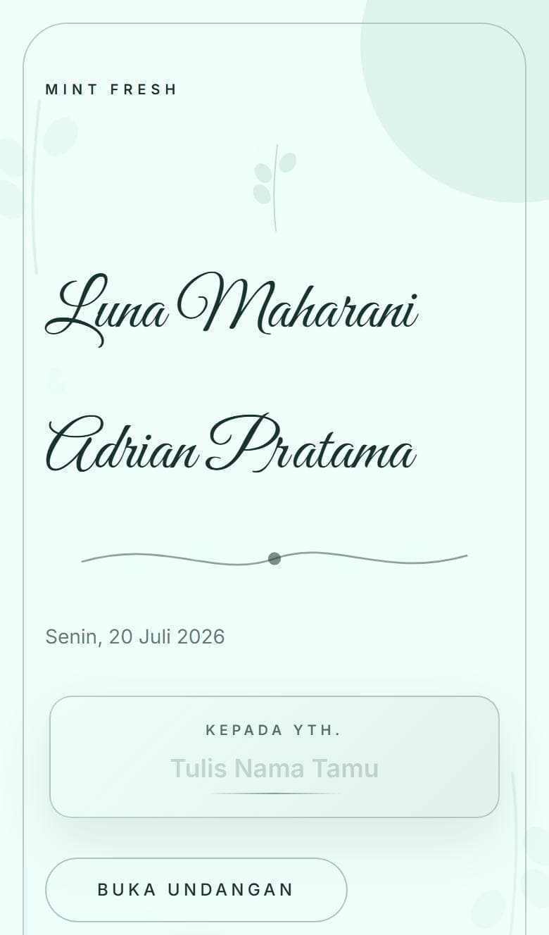 Tampilan template Botanical Mint