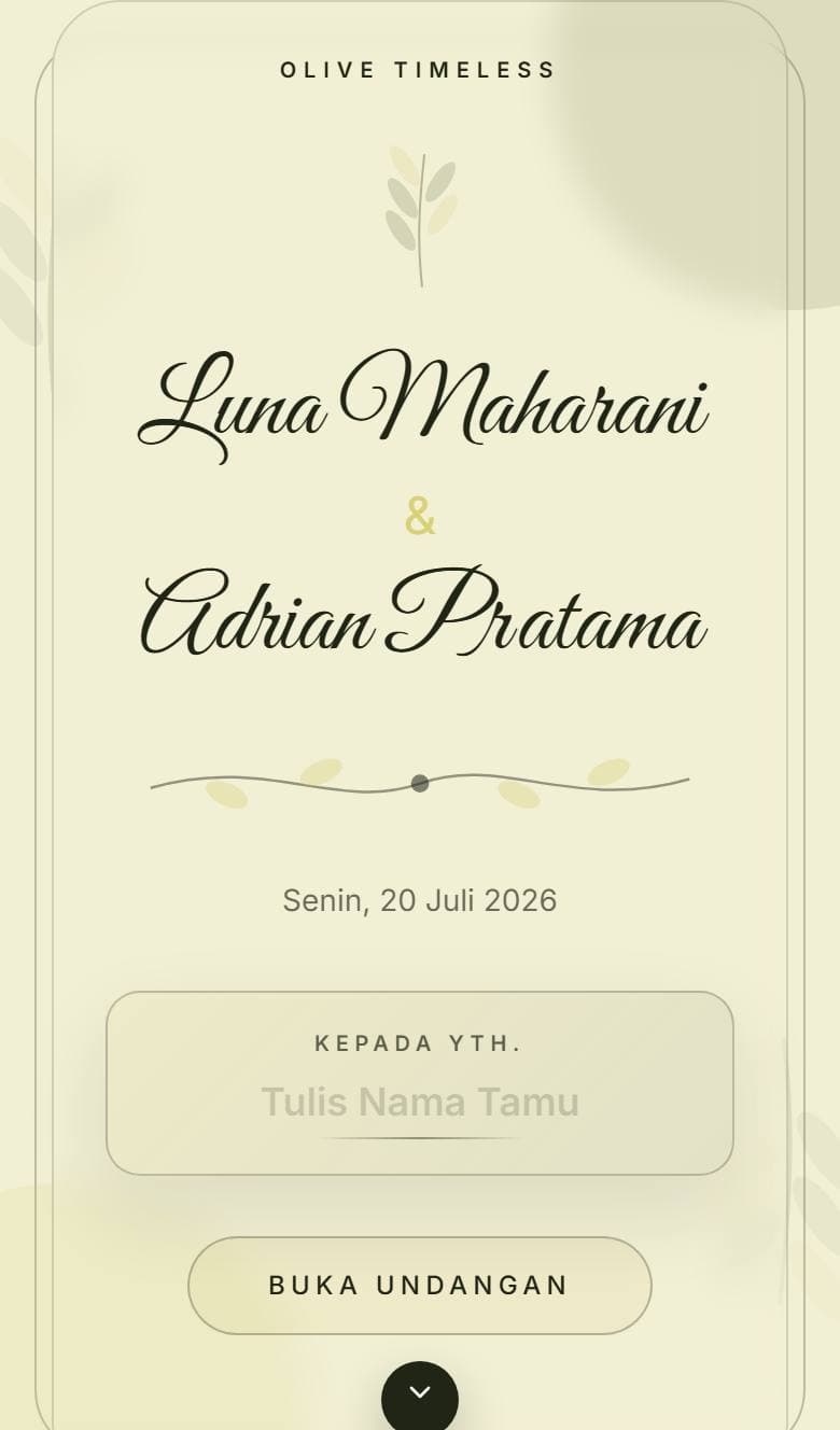 Tampilan template Botanical Olive
