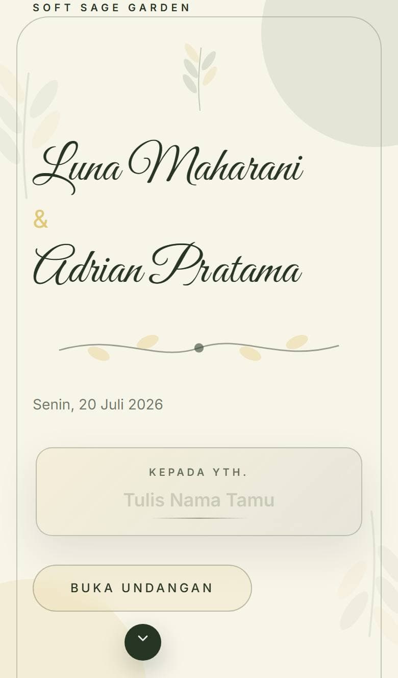 Tampilan template Botanical Sage