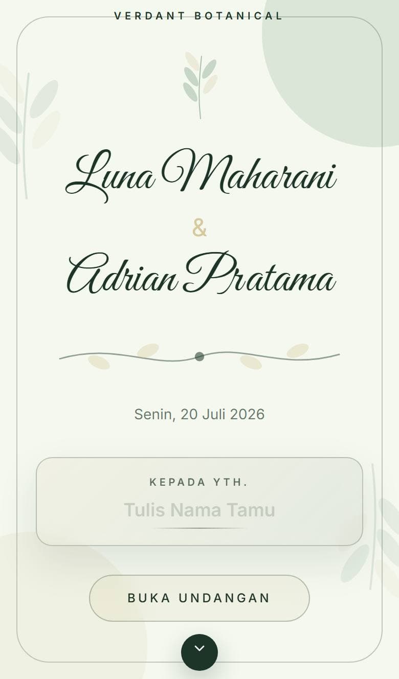 Tampilan template Botanical Verdant