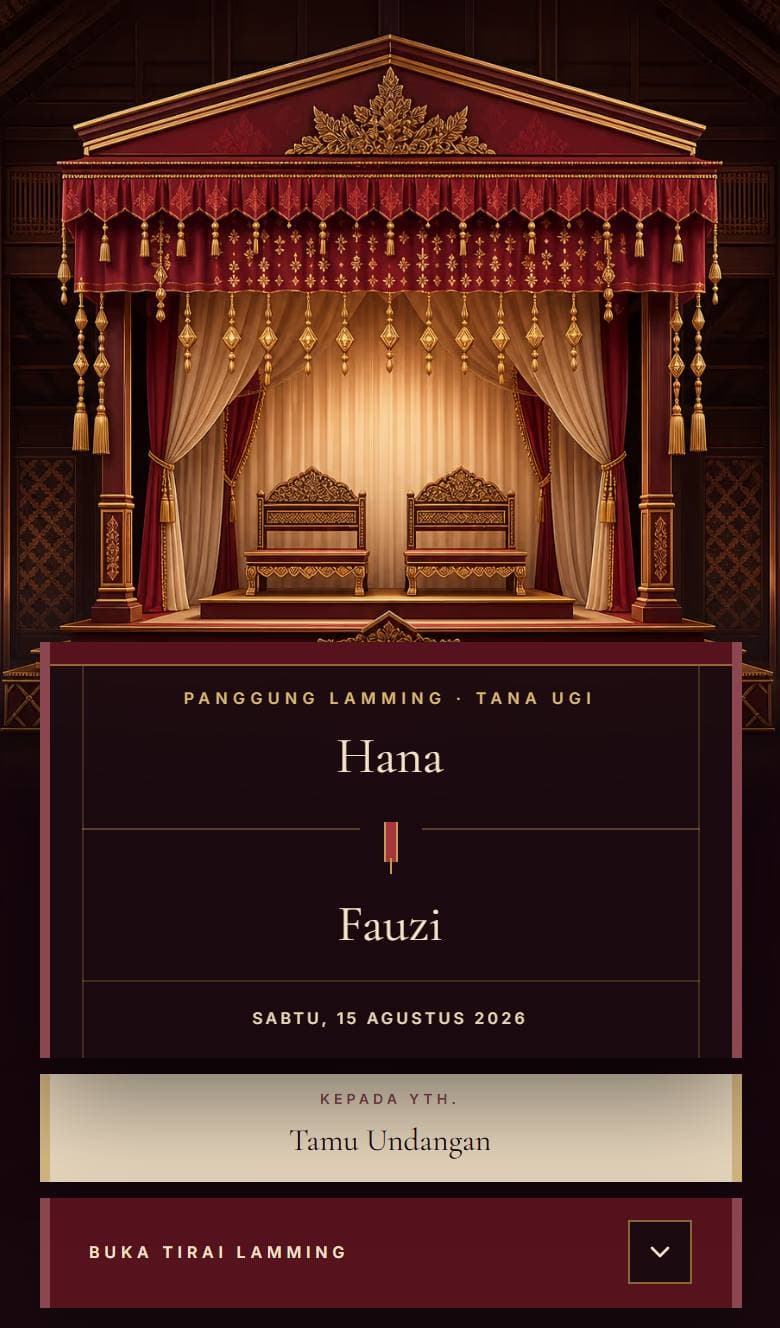 Tampilan template Bugis Lamming
