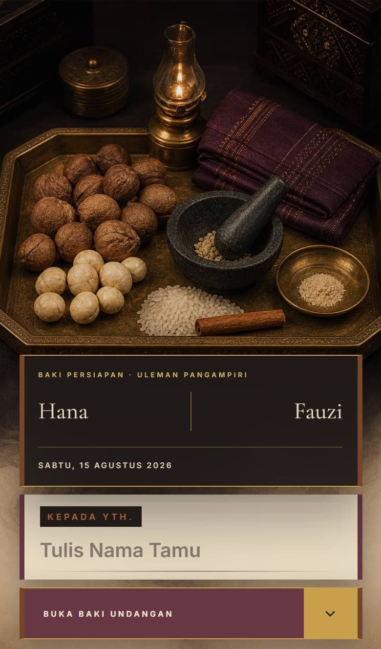 Tampilan template Bugis Pangampiri