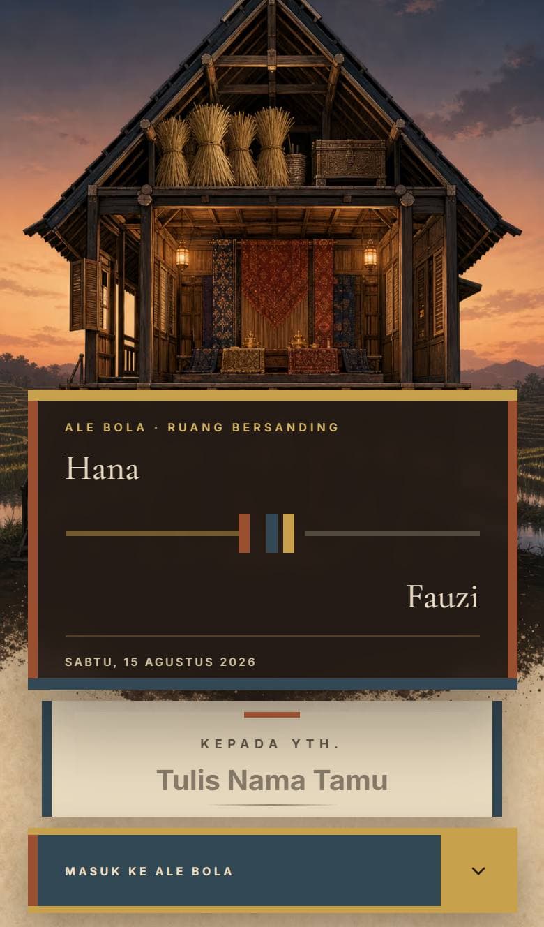 Tampilan template Bugis Tana Ugi