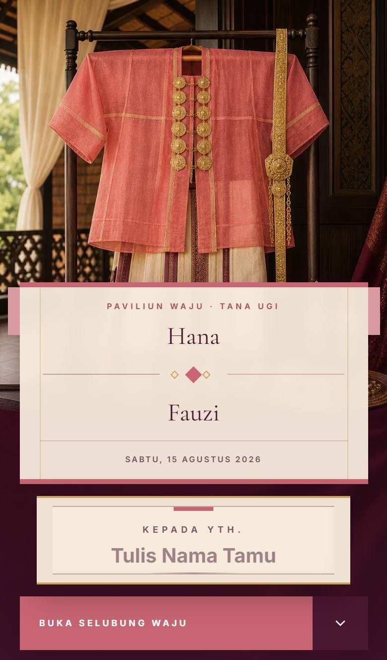Tampilan template Bugis Waju Tokko