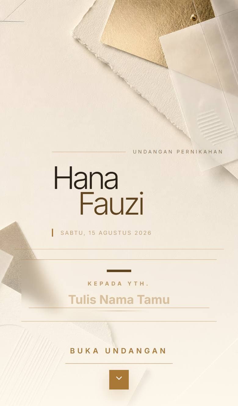 Tampilan template Champagne Minimal