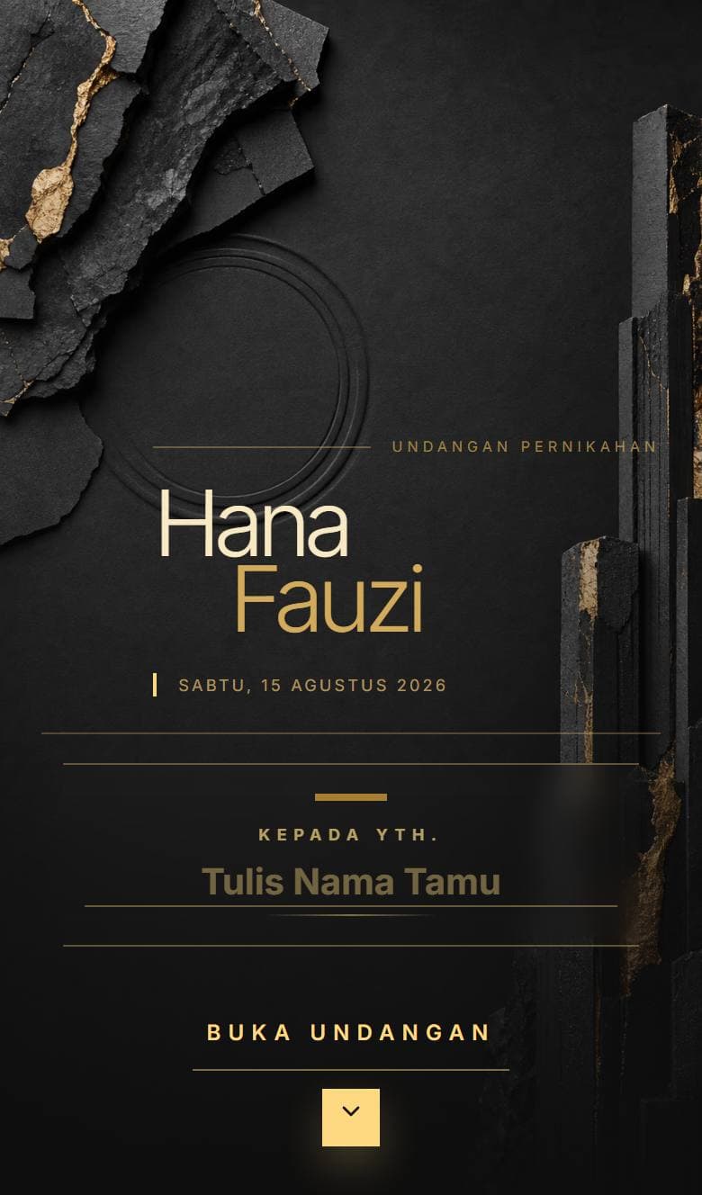 Tampilan template Charcoal Gold