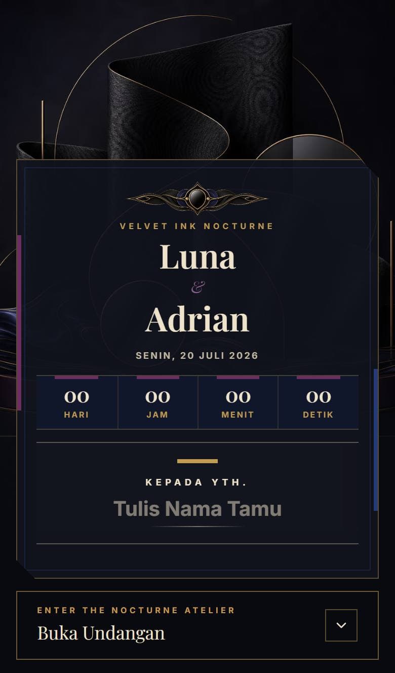 Tampilan template Classic Velvet Ink