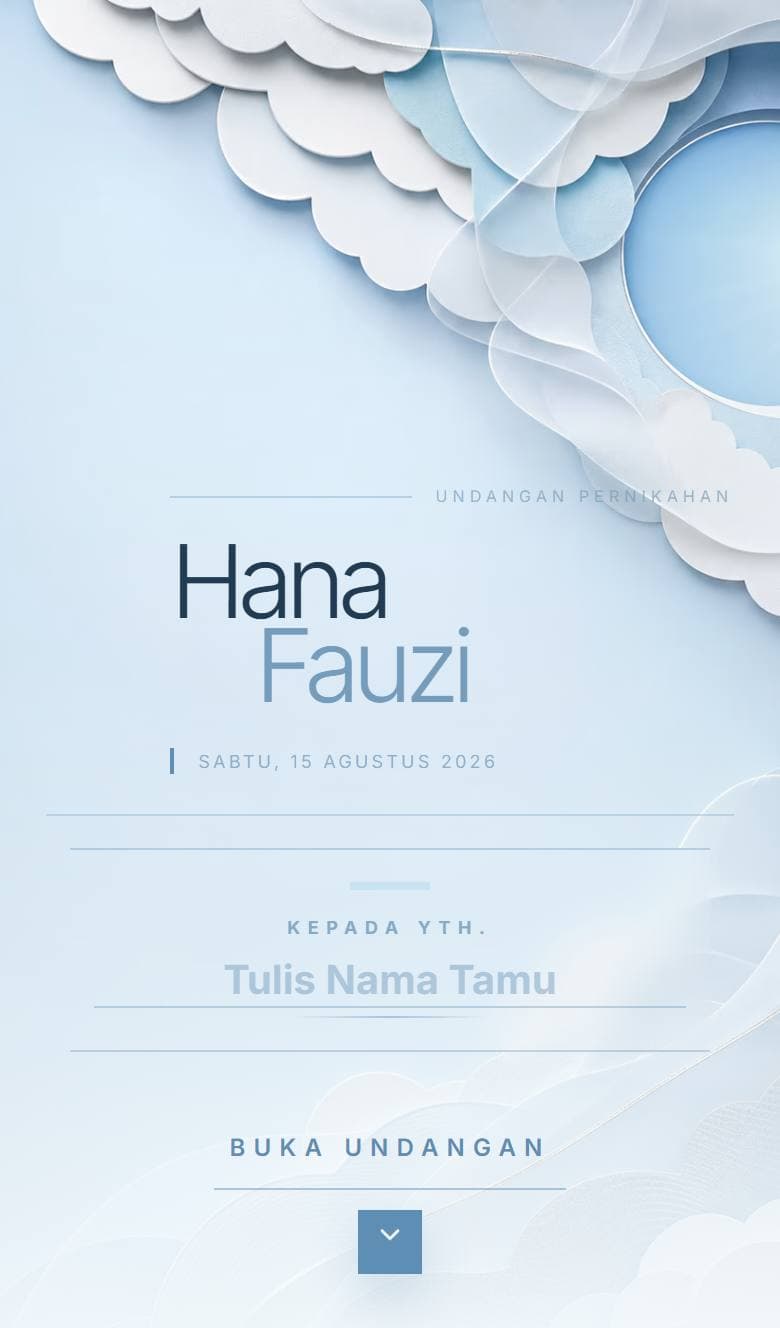 Tampilan template Cloud Blue