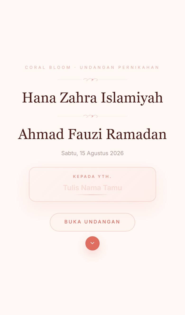 Tampilan template Coral Bloom
