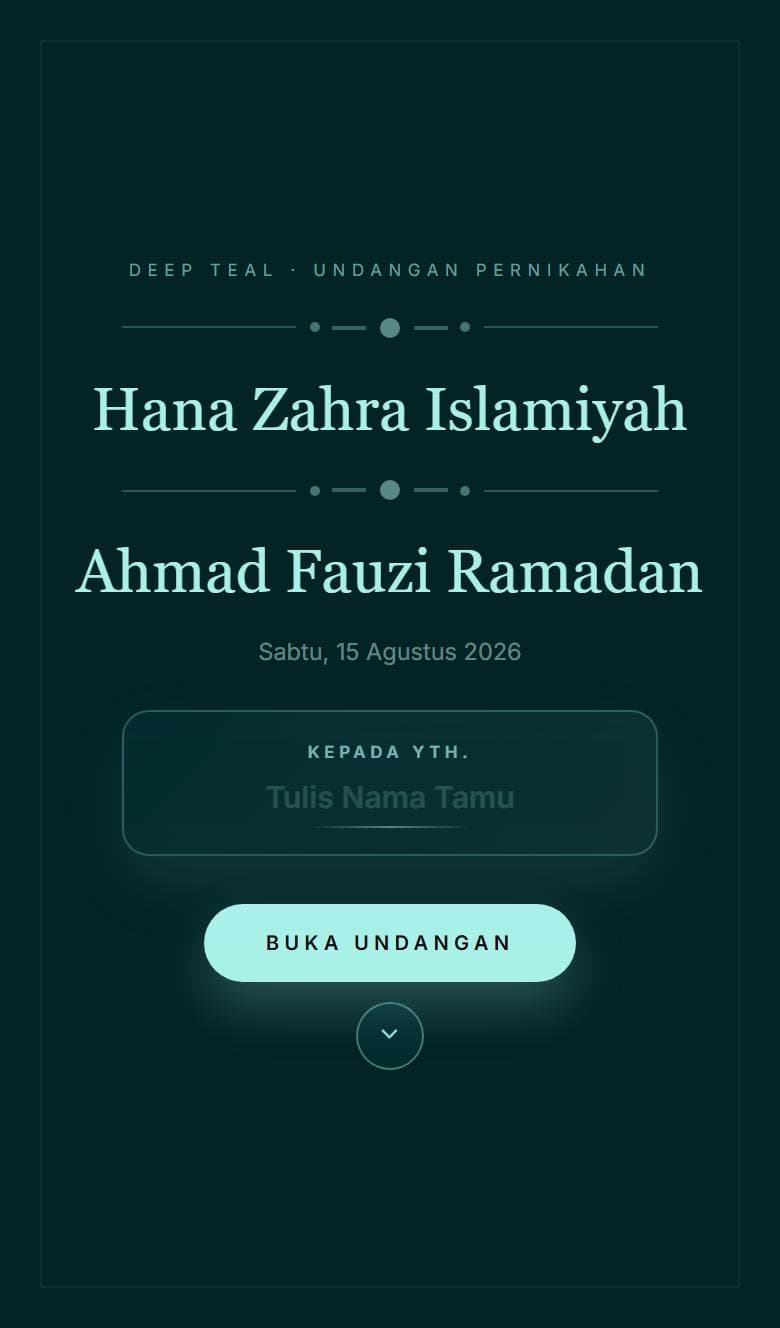 Tampilan template Deep Teal