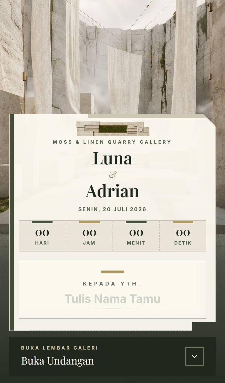 Tampilan template Earthy Moss