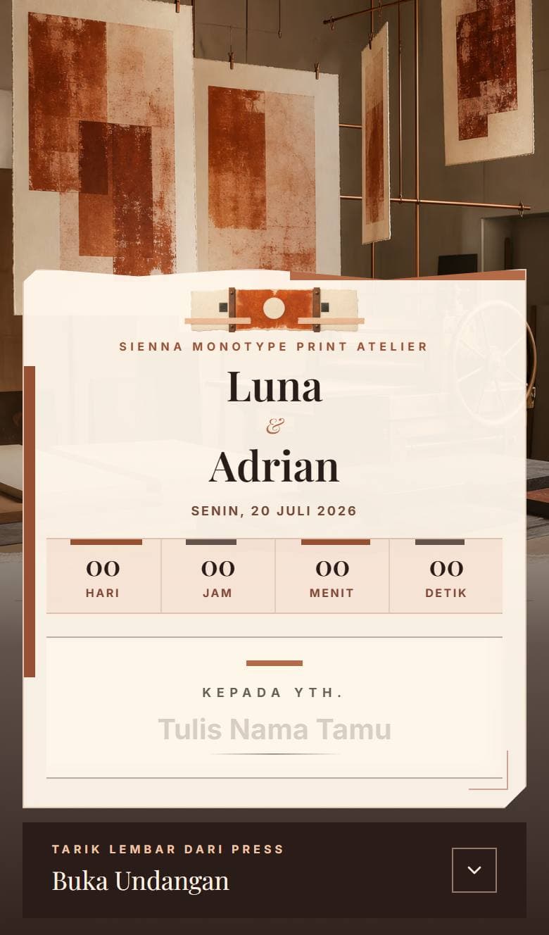 Tampilan template Earthy Sienna