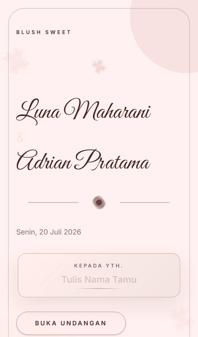 Tampilan template Floral Blush