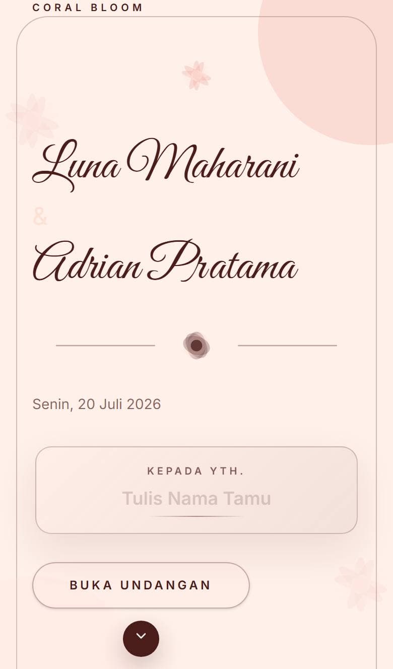 Tampilan template Floral Coral