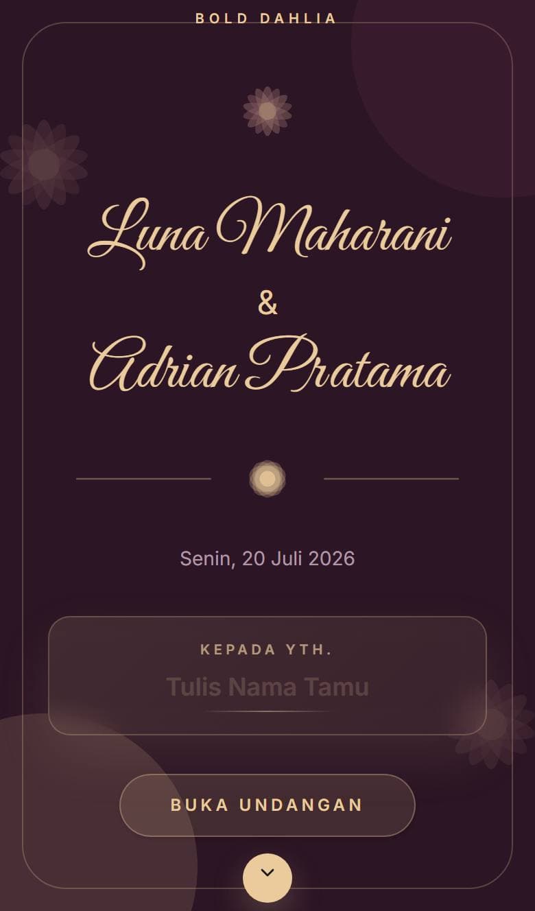 Tampilan template Floral Dahlia