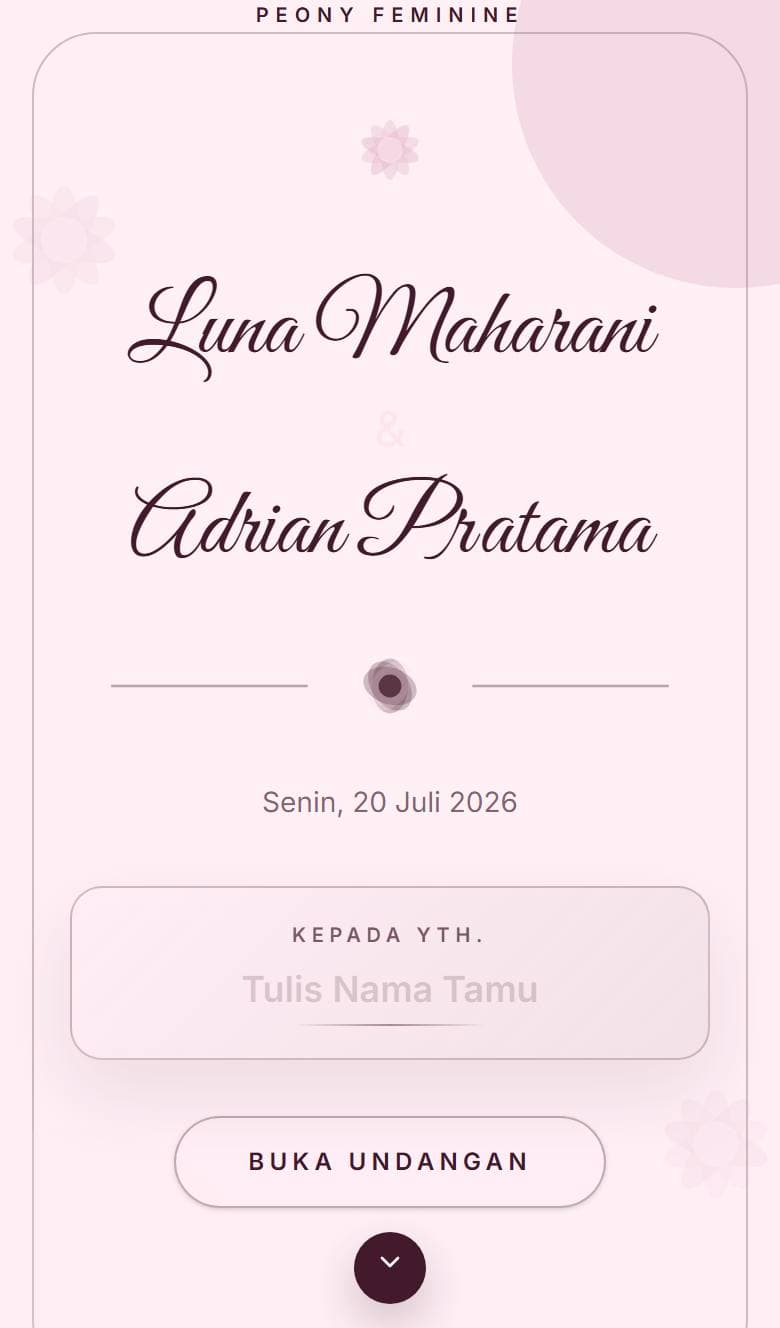 Tampilan template Floral Peony