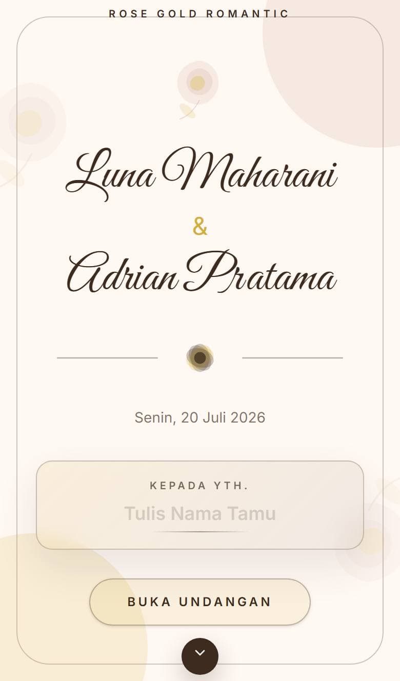 Tampilan template Floral Romantis