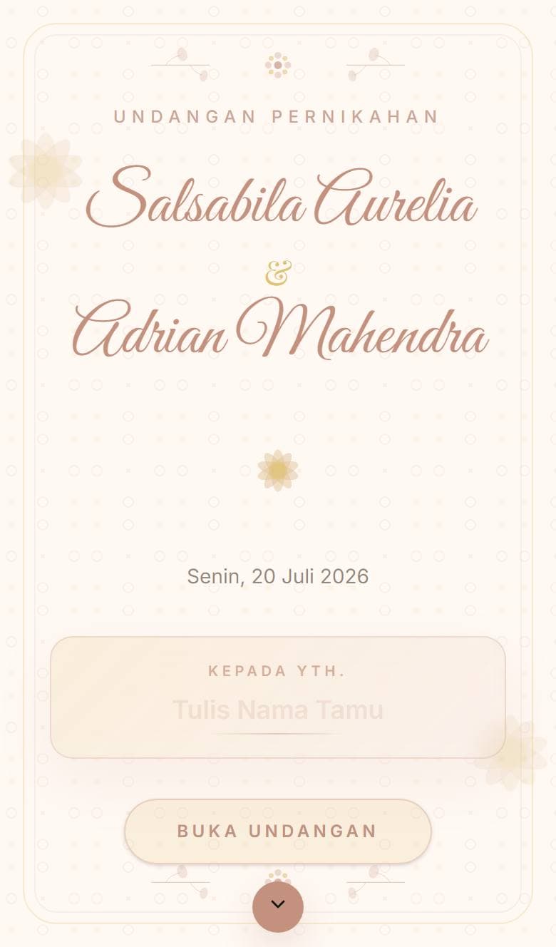 Tampilan template Floral Rosaline