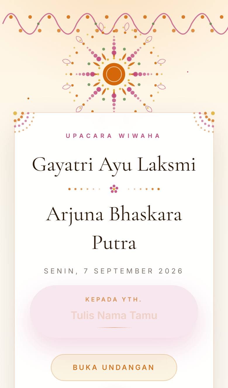 Tampilan template Hindu Surya