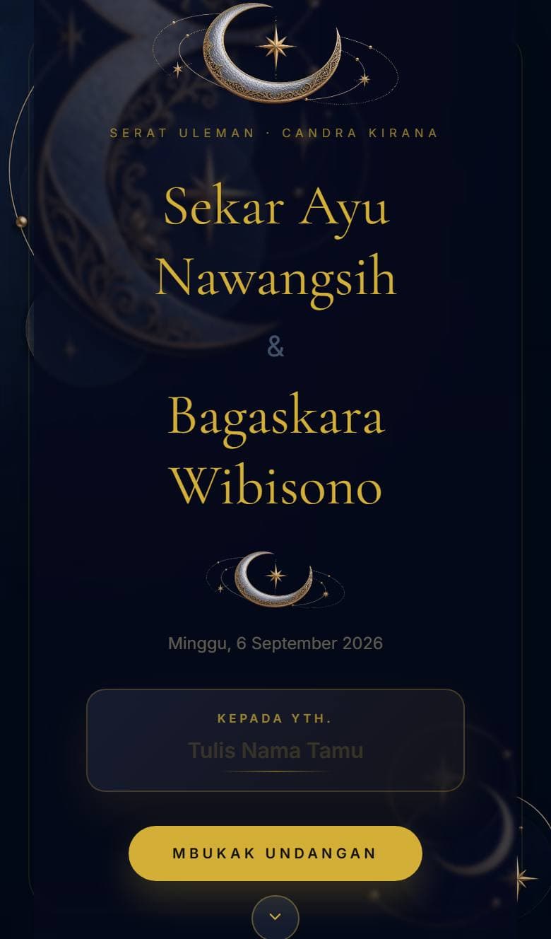 Tampilan template Jawa Candra Kirana