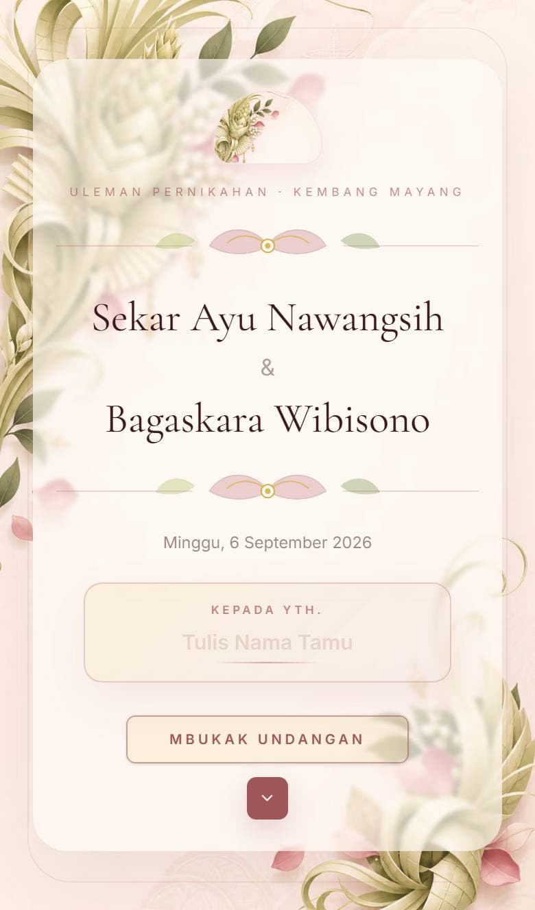 Tampilan template Jawa Kembang Mayang