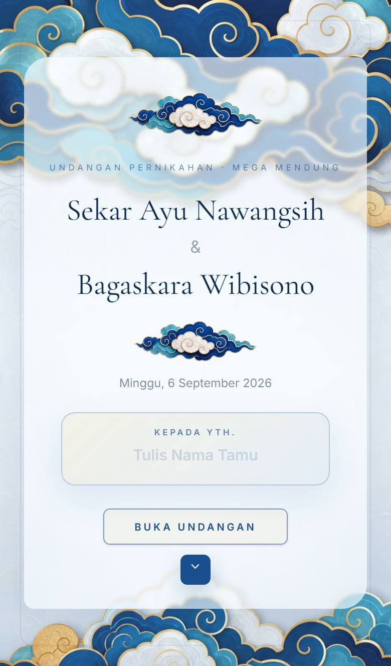 Tampilan template Jawa Mega Mendung