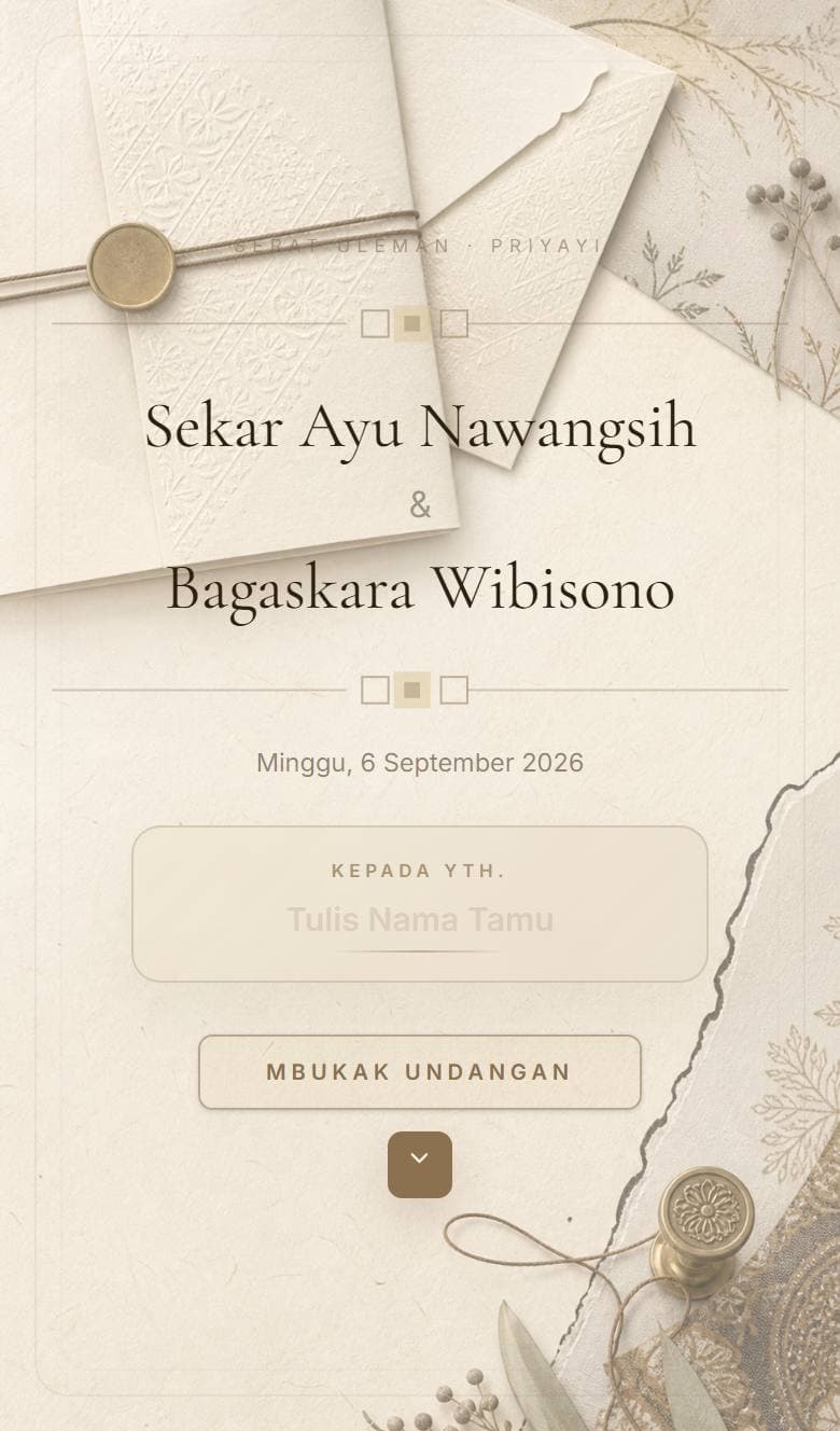 Tampilan template Jawa Priyayi