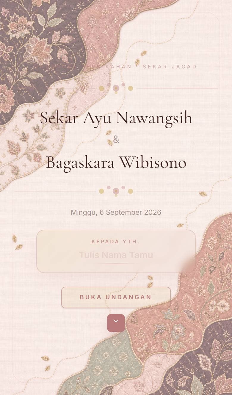 Tampilan template Jawa Sekar Jagad