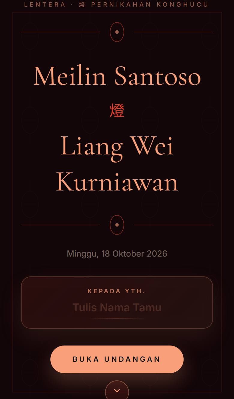 Tampilan template Konghucu Lentera