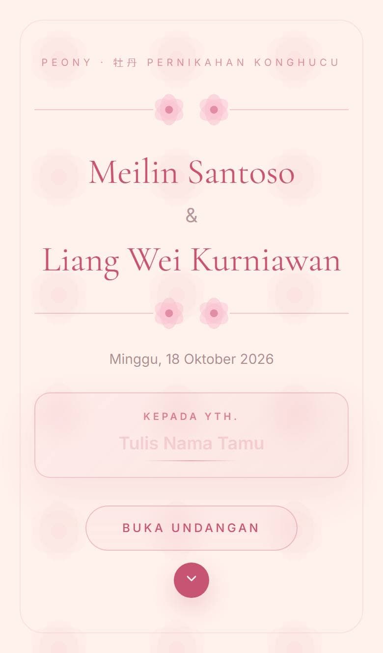 Tampilan template Konghucu Peony