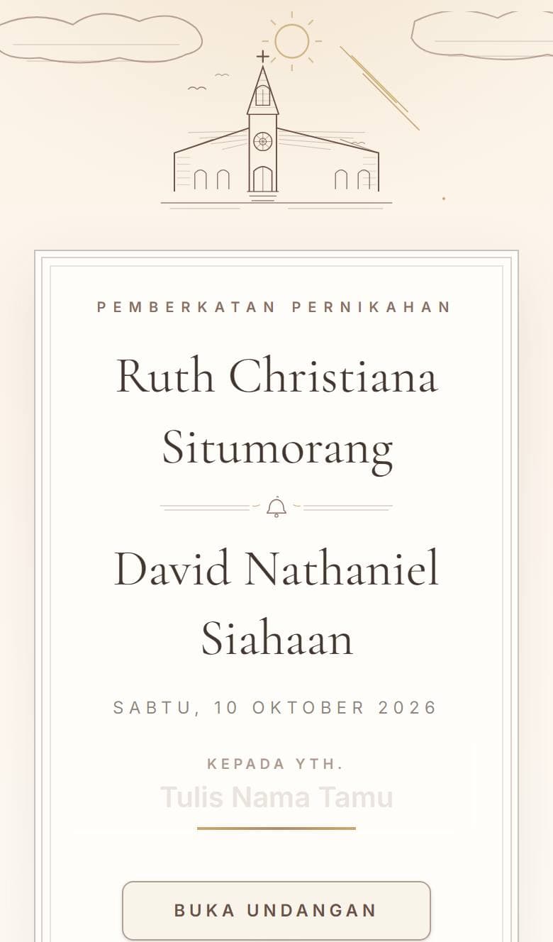 Tampilan template Kristen Chapel