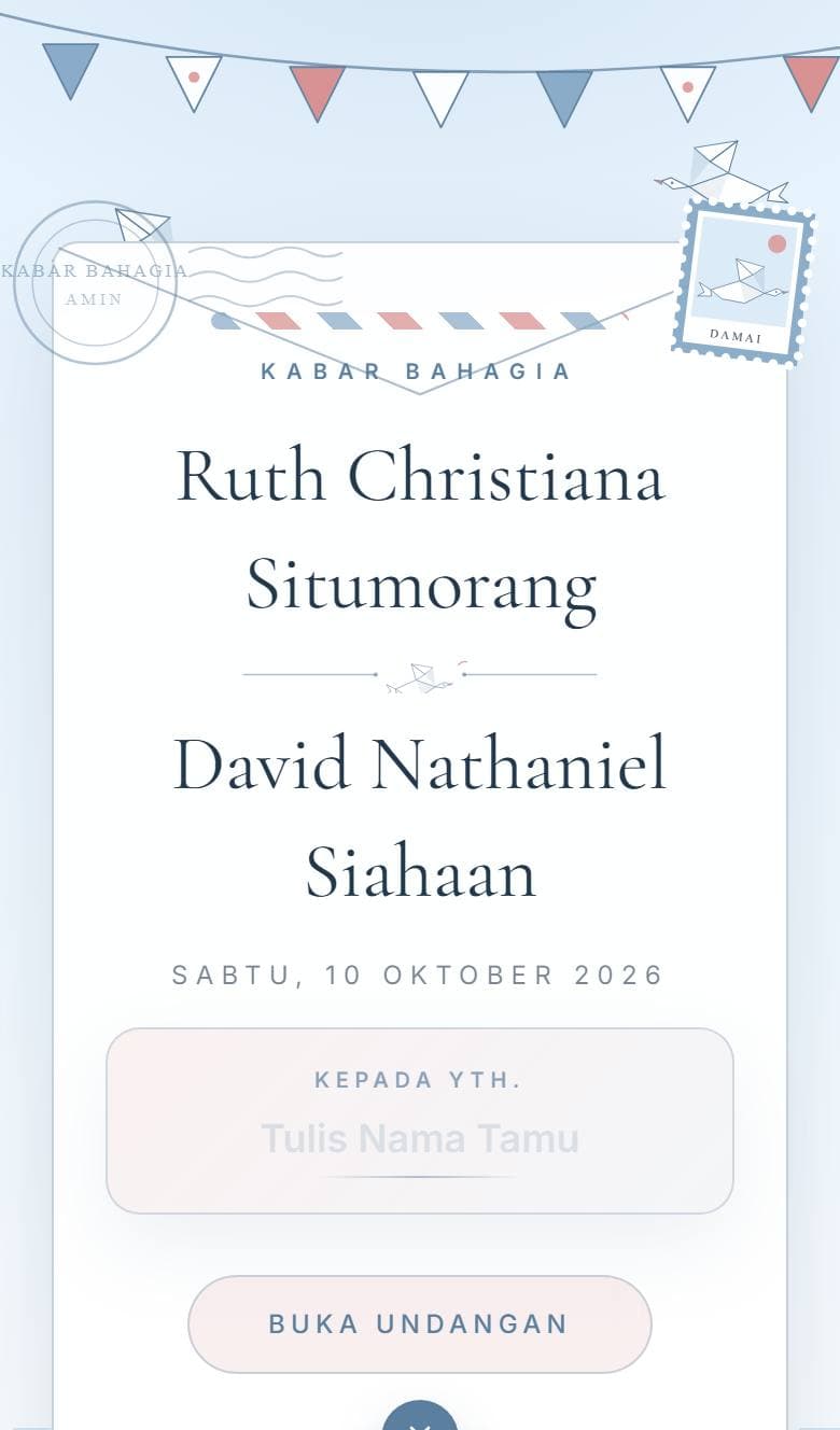 Tampilan template Kristen Dove