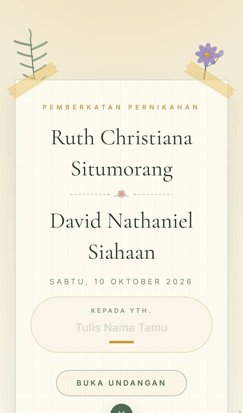 Tampilan template Kristen Garden