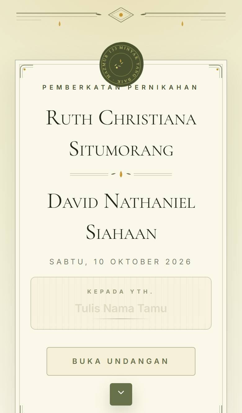 Tampilan template Kristen Olive