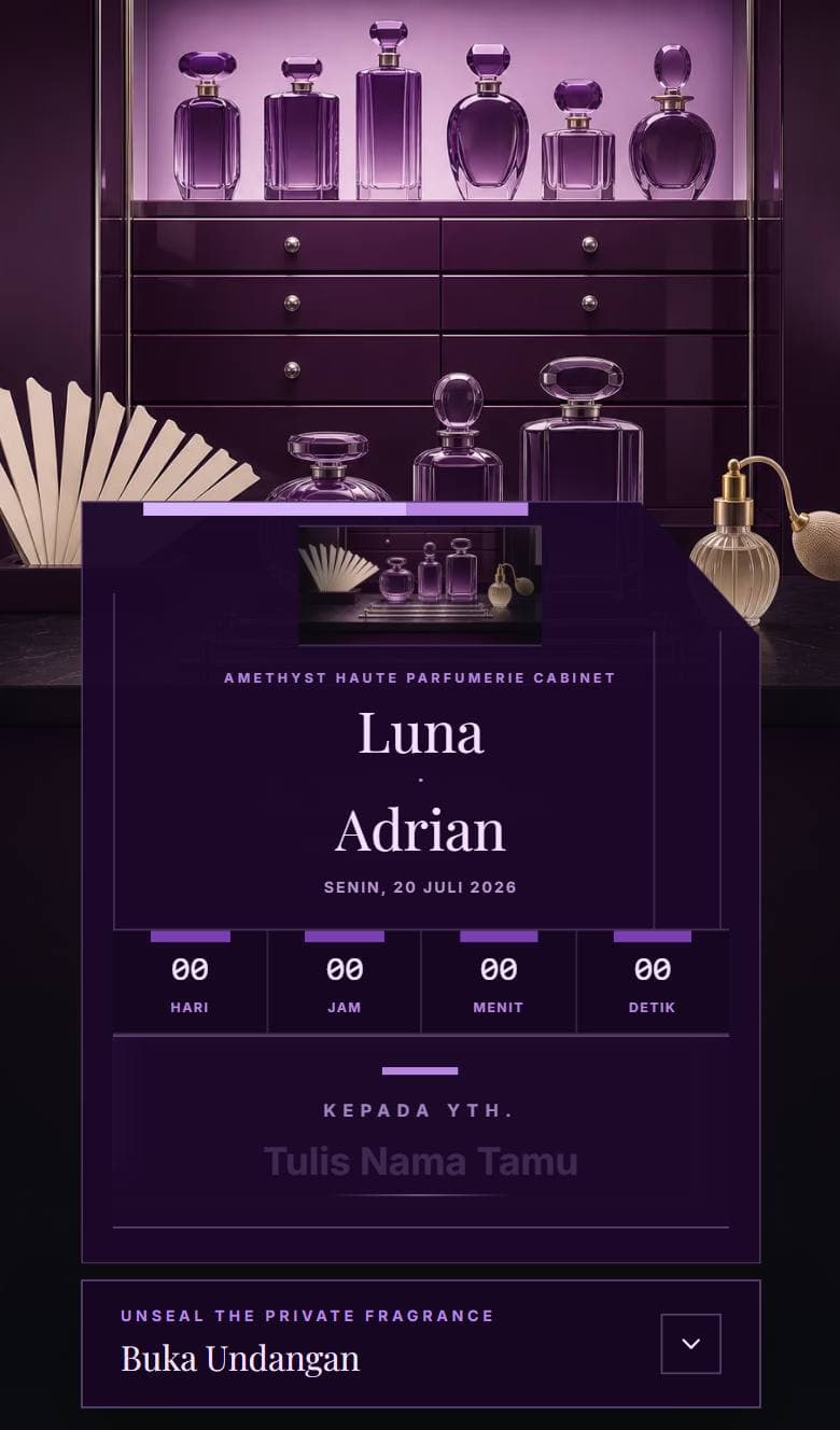 Tampilan template Luxury Amethyst