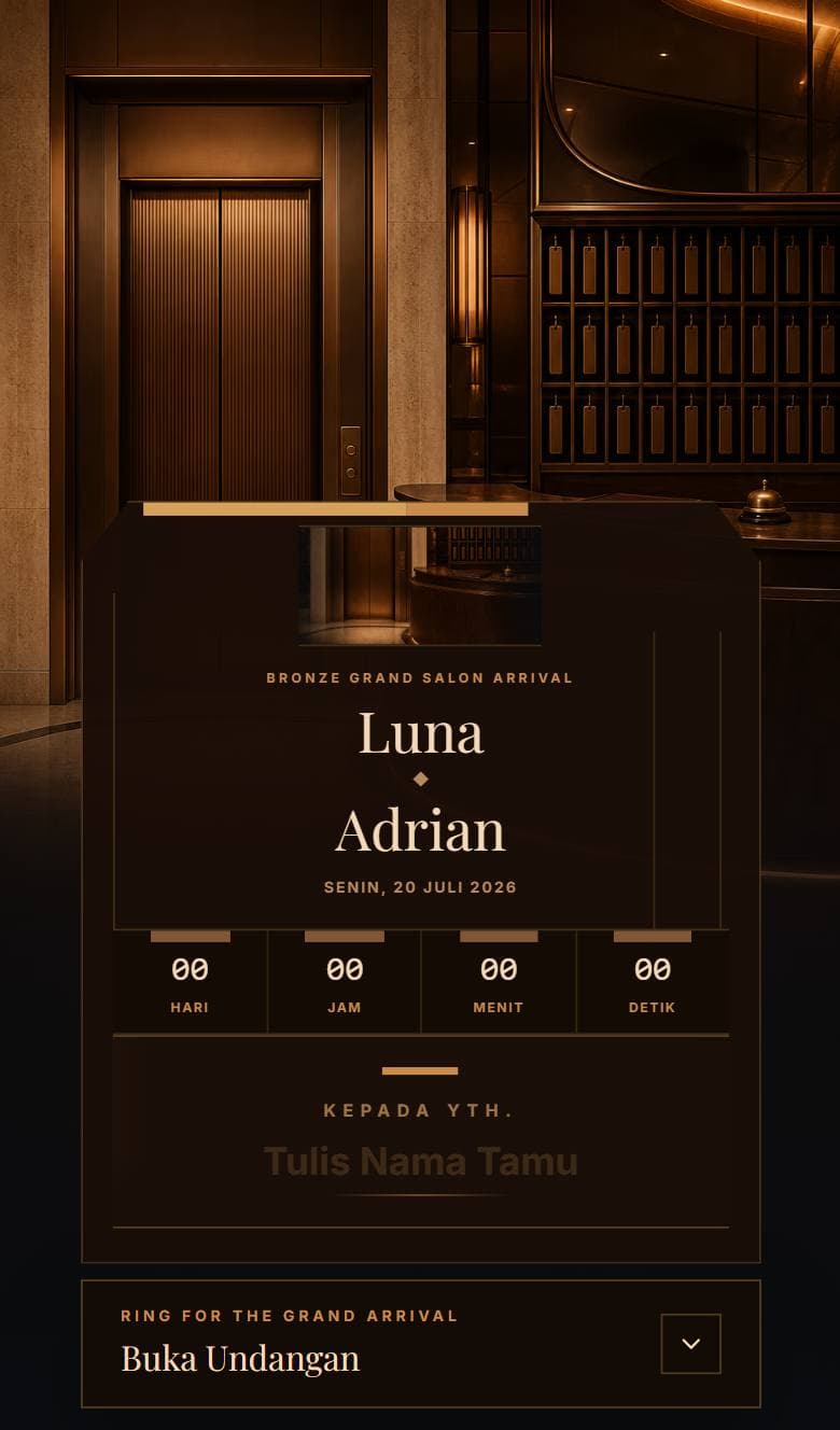 Tampilan template Luxury Bronze Hotel