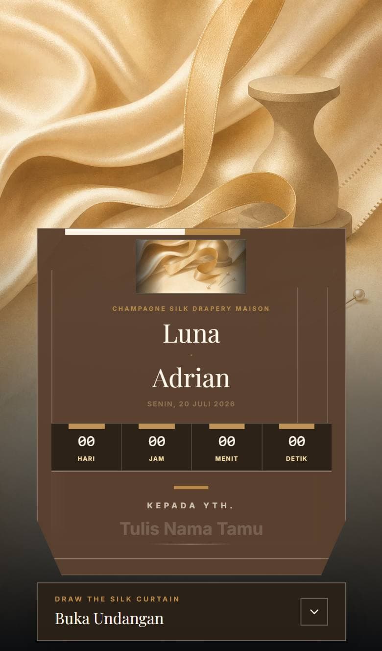 Tampilan template Luxury Champagne Silk